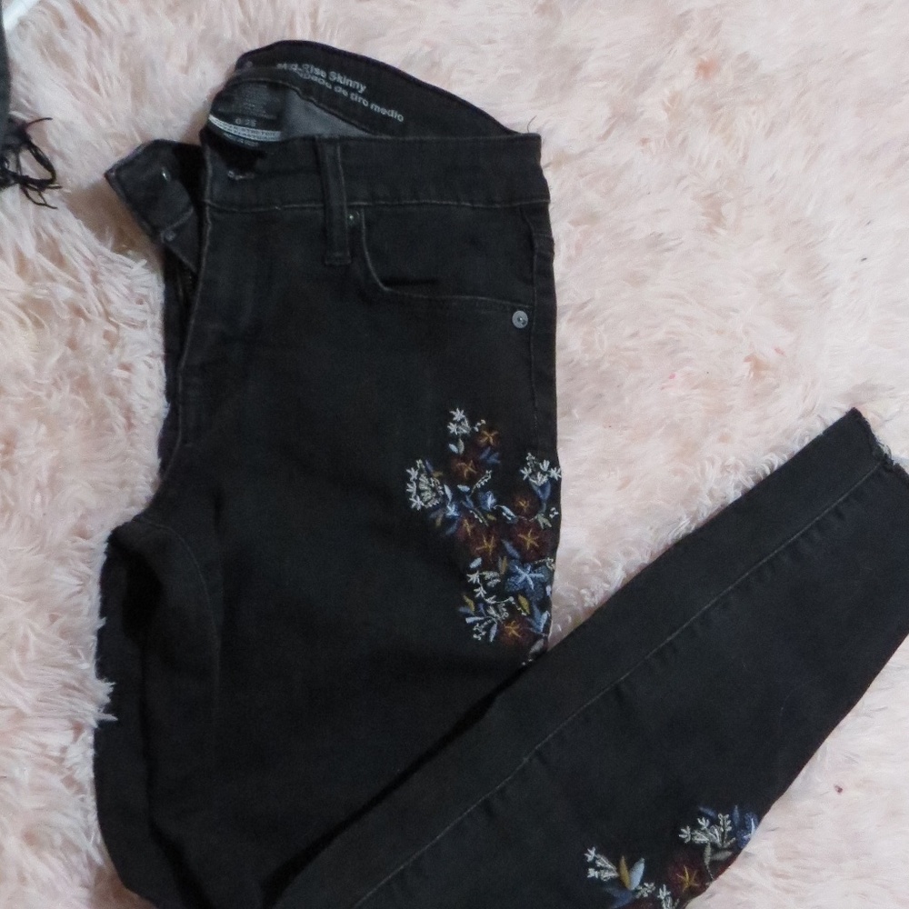 embroidered jeans